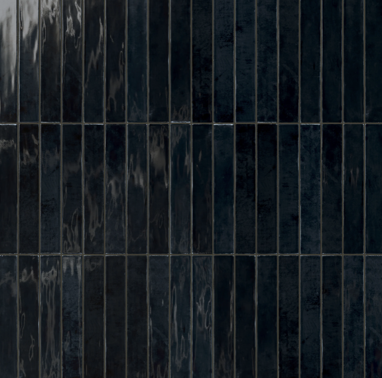 Jaden 2.5 x 16 Glossy Ceramic Tile in Navy Unit price