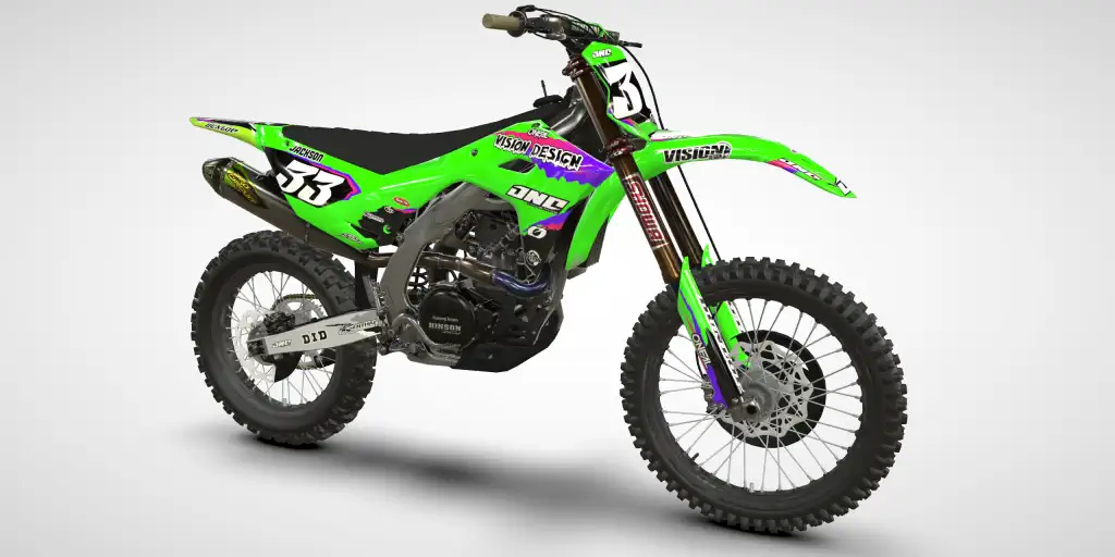Retro / Purple – Kawasaki KX 450 2024 Kit de Adhesivos Motocross