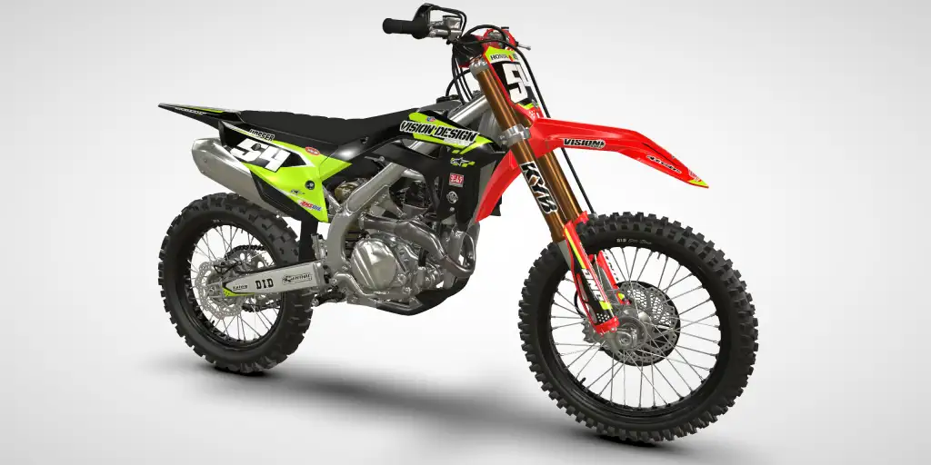 Checkered / Black Yellow – Honda CRF 250R 2023 Motocross Decal Kit
