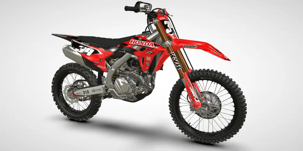 Checkered / Red Black – Honda CRF 450R 2021 Motocross Decal Kit