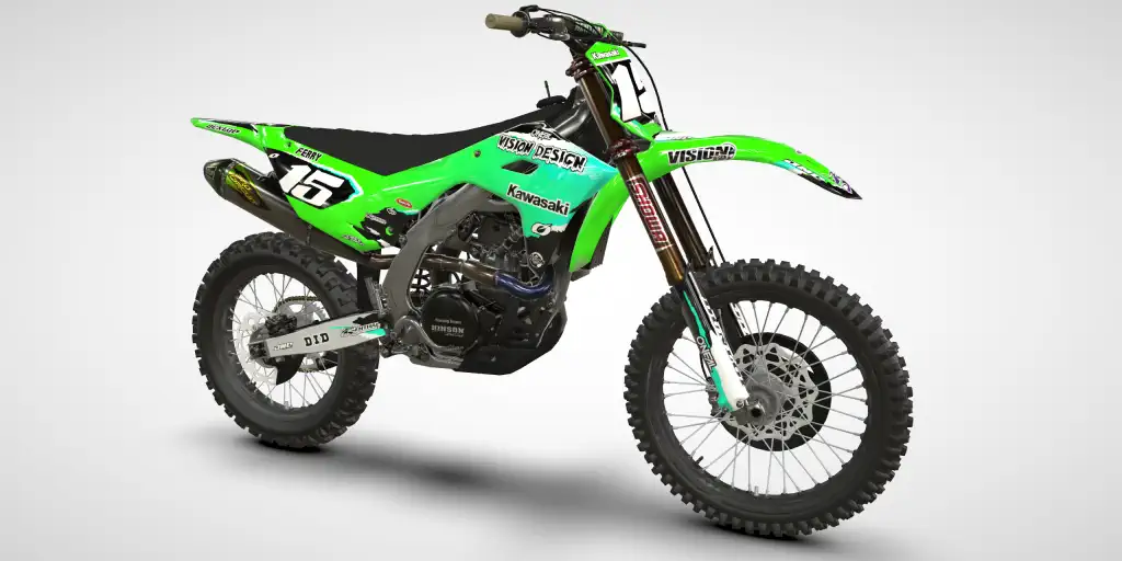 Retro / Mint – Kawasaki KX 250 2025 Motocross-Dekor