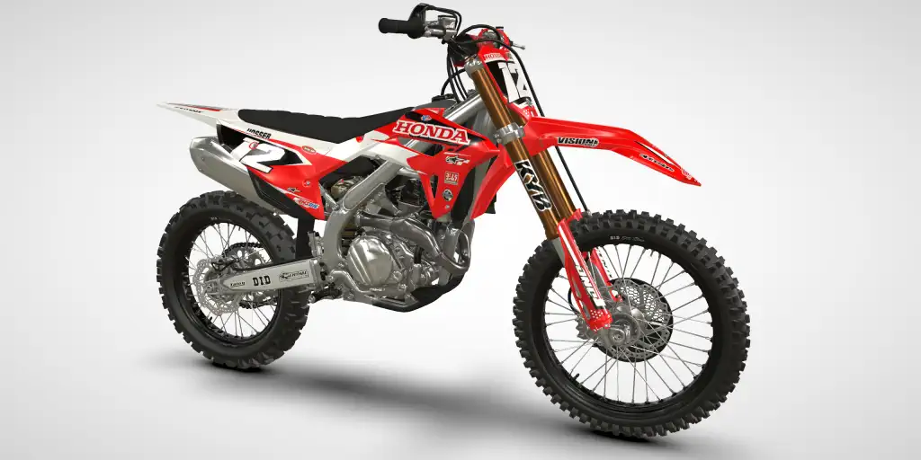 Checkered / White Red – Honda CRF 450R 2021 Motocross Decal Kit