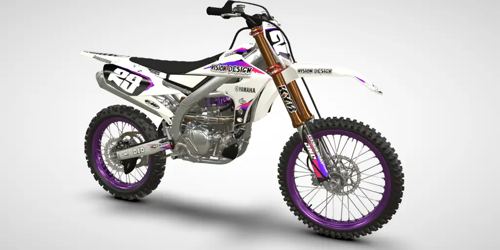 Tyler Retro / Purple White – Yamaha YZ 250F 2019 Motocross Decal Kit