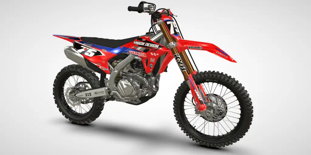 Checkered / Blue Red – Honda CRF 450R 2021 Motocross Decal Kit