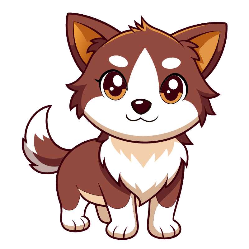 Adorable Anime Style Puppy Vector Illustration Perfect for Digital Projects