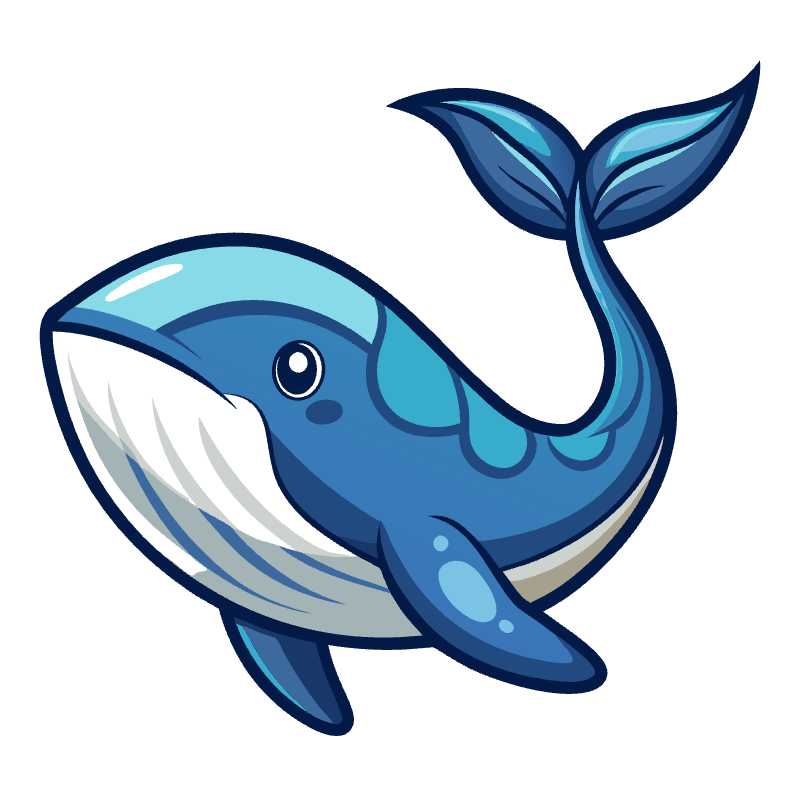 Adorable Anime Style Whale Vector for Fresh Designs