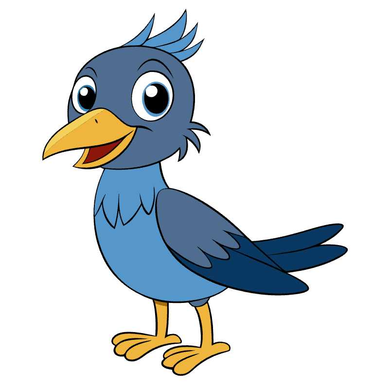 Adorable Blue Bird Vector Graphic for Creative Projects