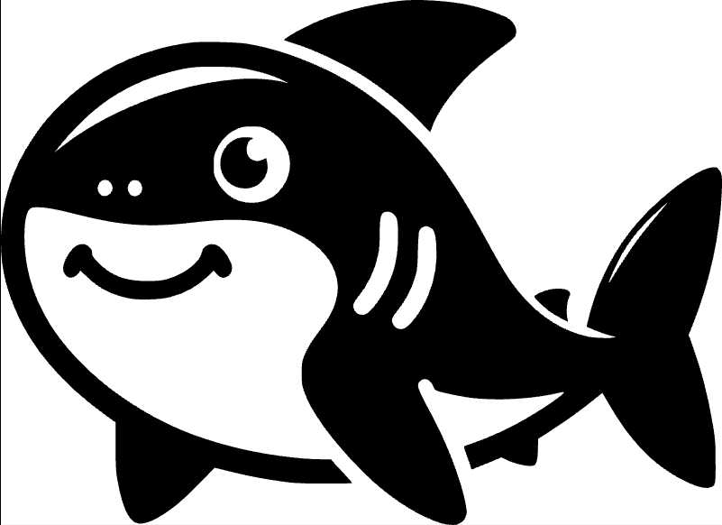 Adorable Cartoon Shark Vector Graphic for Creative Projects