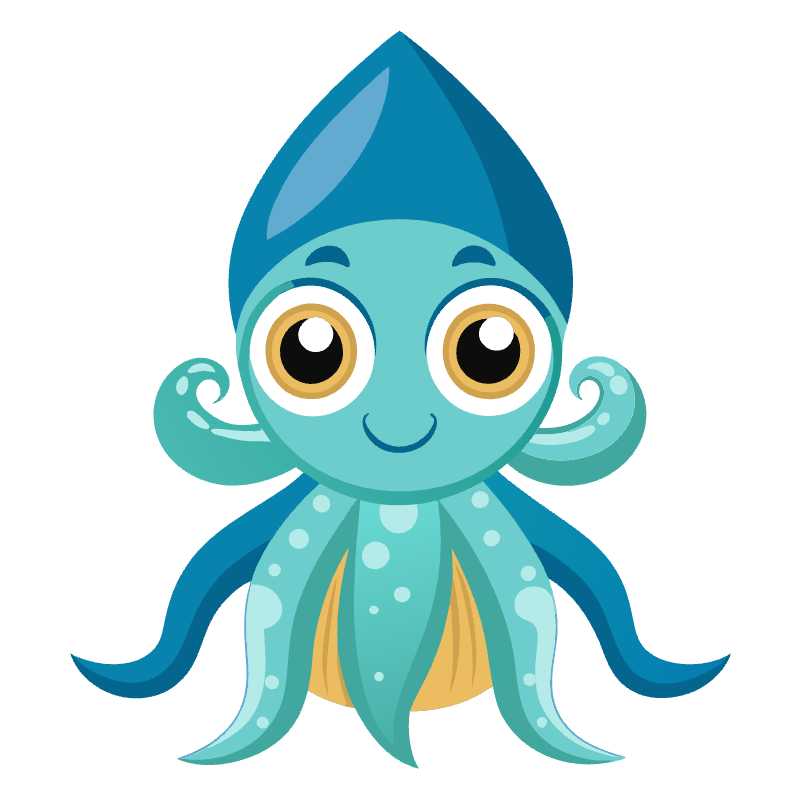 Adorable Cartoon Squid Vector Icon Perfect for Kids Projects