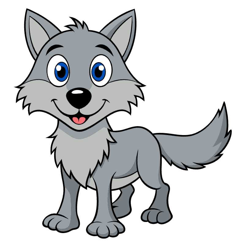 Adorable Cartoon Wolf Vector Graphic for Creative Projects