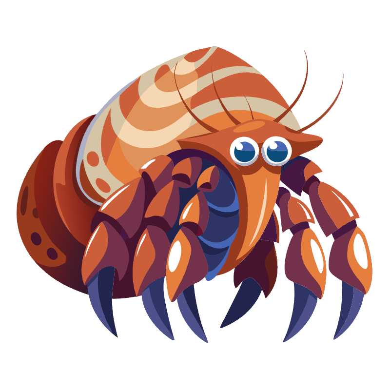 Adorable Hermit Crab Vector Icon for Creative Projects