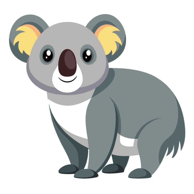 Adorable Koala Vector Graphic Perfect for Kids Content and Nature Themes