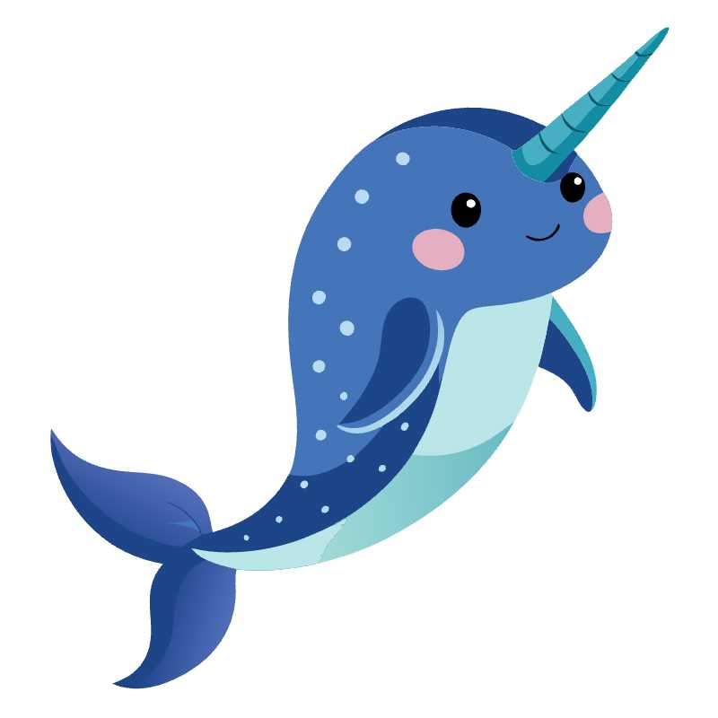 Adorable Narwhal Vector Icon Perfect for Kids Content and Designs