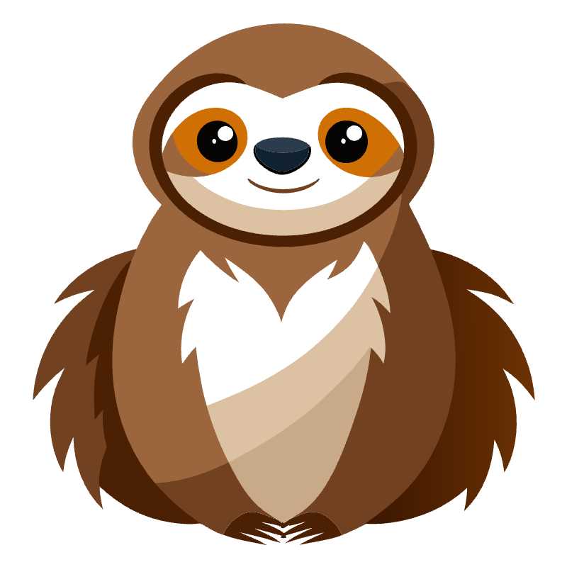 Adorable Sloth Vector Icon Perfect for Invitations and Educational Content