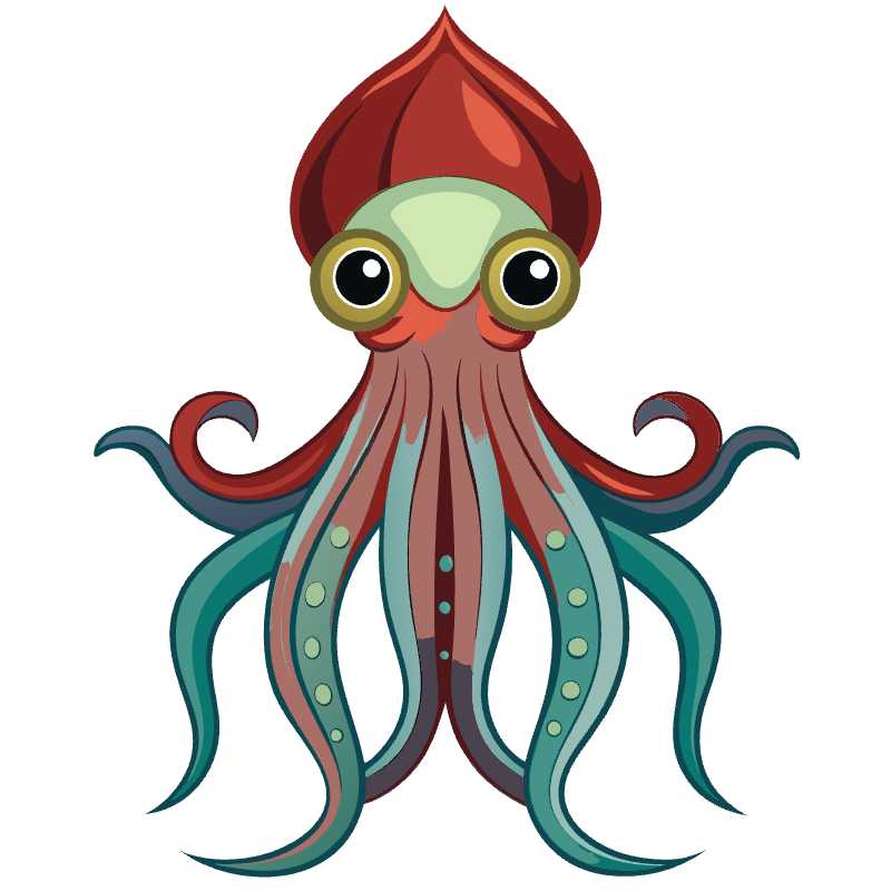 Adorable Squid Vector Graphic Perfect for Underwater Themes and Children's Content