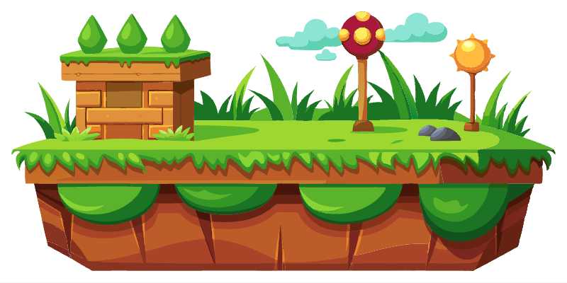 Boost Your Game's Visuals with Downloadable 2D Grassy Platform Assets