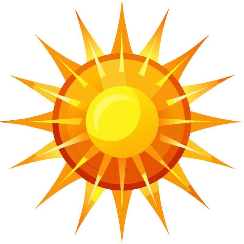 Bright Vector Sun Icon Perfect for Nature-Themed Designs