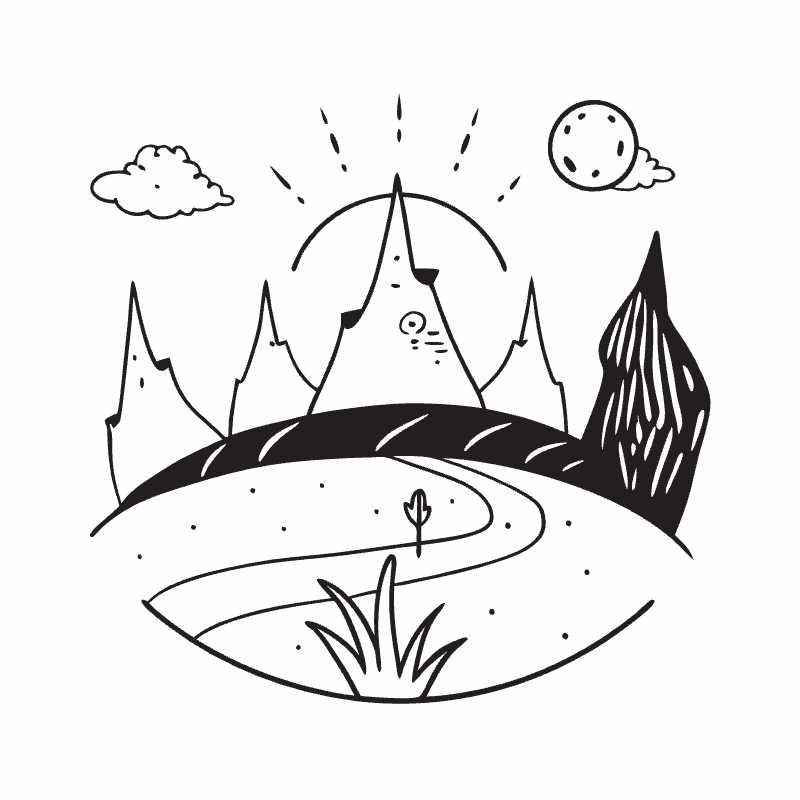 Captivating Mountain Landscape Vector Icon for Travel Enthusiasts