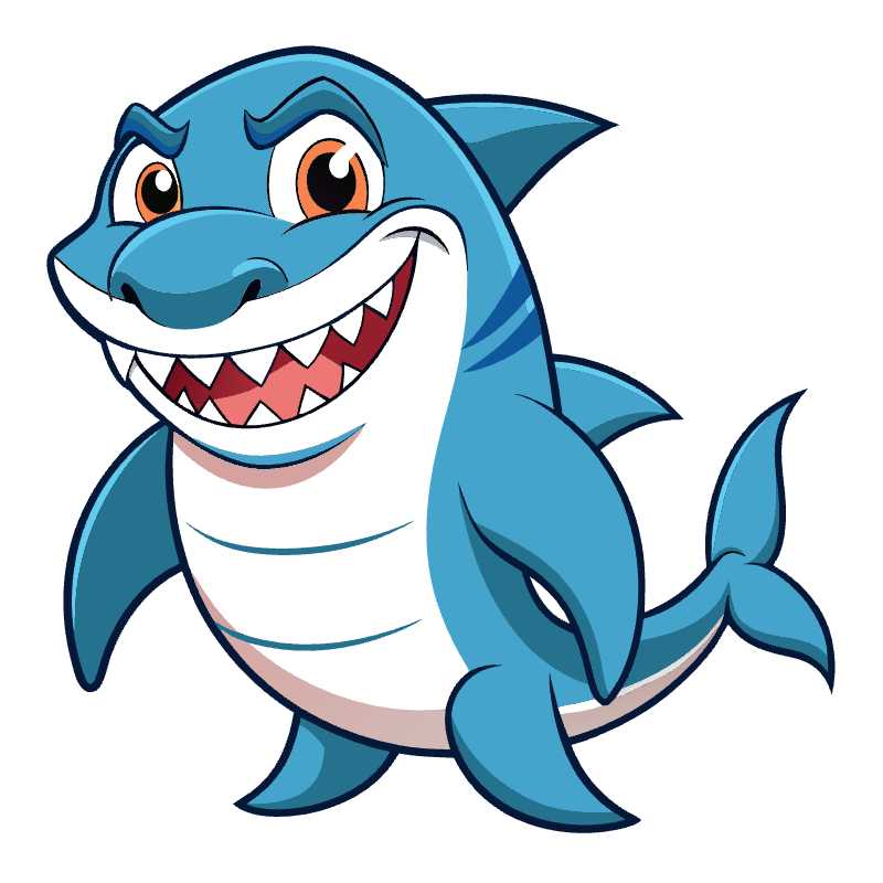 Cartoon Shark Vector Graphic for Creative Design Projects