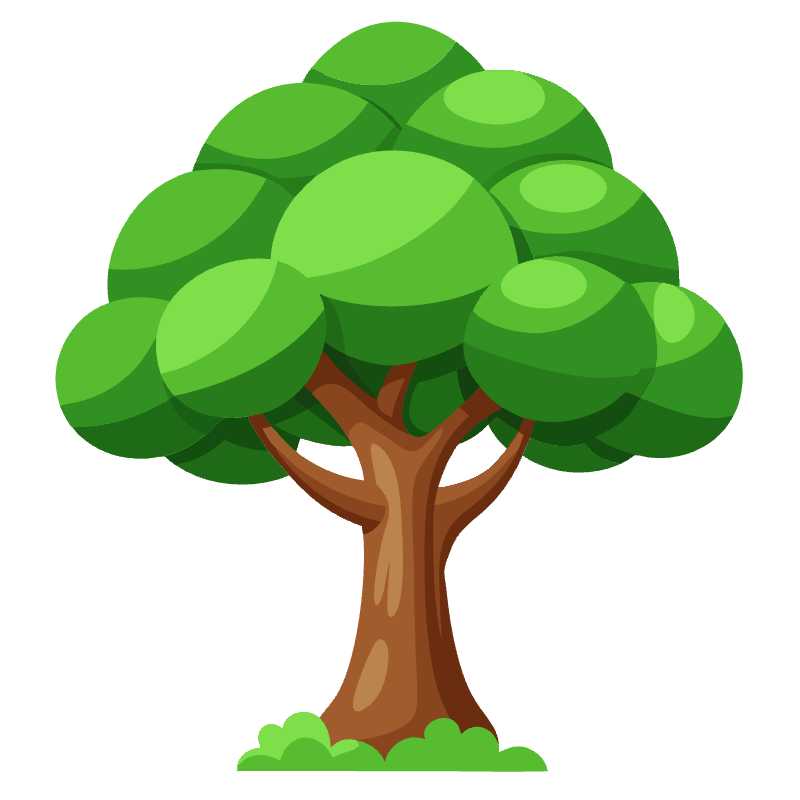 Cartoon Style 2D Game Tree Vector Perfect for Digital Landscapes