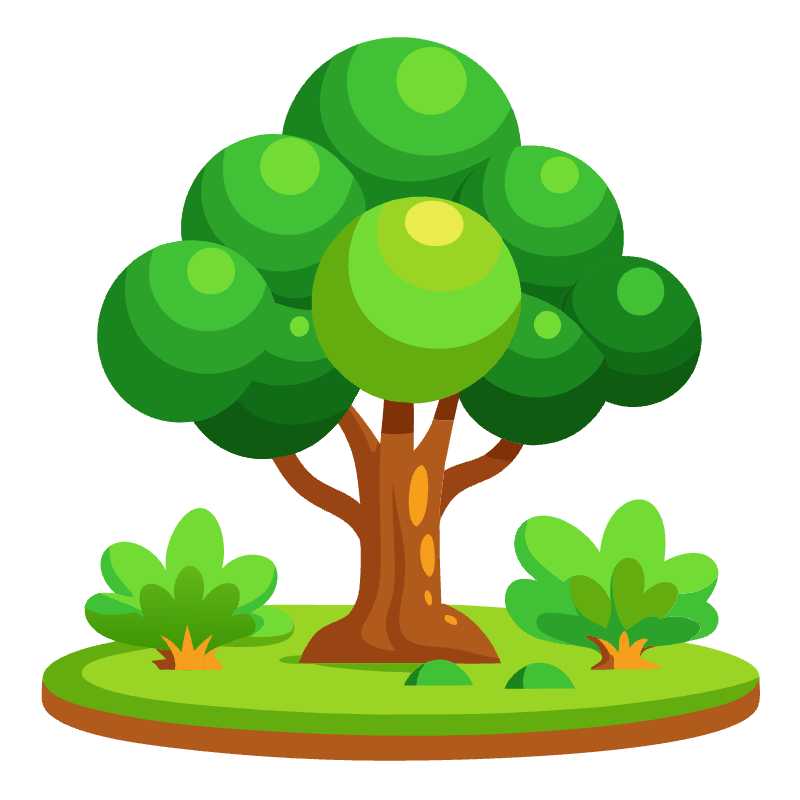 Cartoon Style 2D Game Trees Vector SVG for Creative Game Design