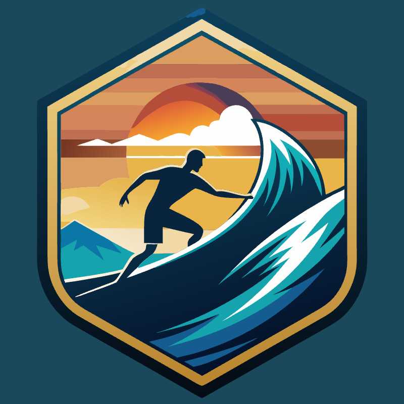 Catch the Wave with Our Surfing Logo Vector Design Perfect for Travel Branding