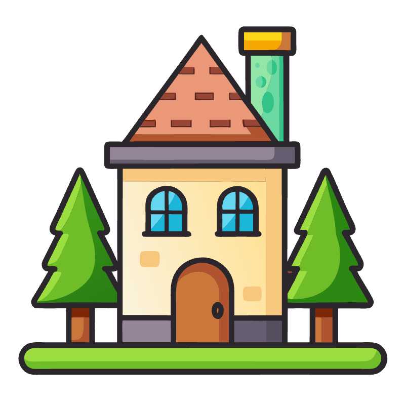 Charming Cartoon Game House Vector for Enchanting Game Design