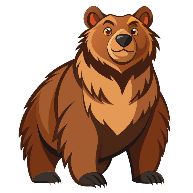 Charming Cartoon Grizzly Bear Vector for Your Creative Projects