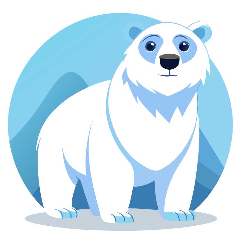 Charming Cartoon Polar Bear Vector Illustration - Download and Edit Online