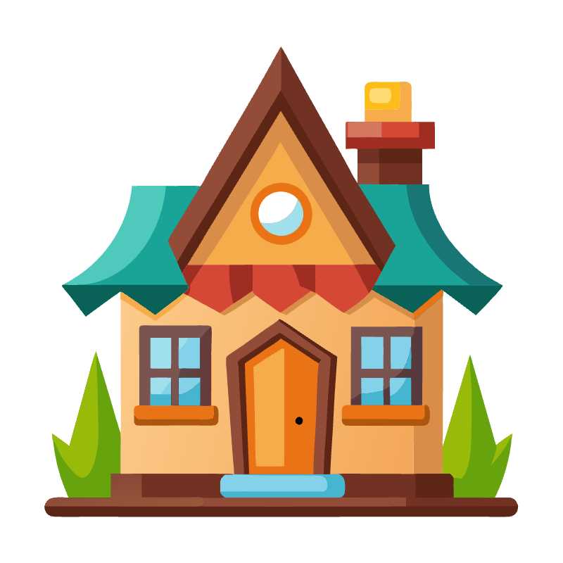 Charming Cartoon Style House – Download Versatile 2D Game Vector Graphic