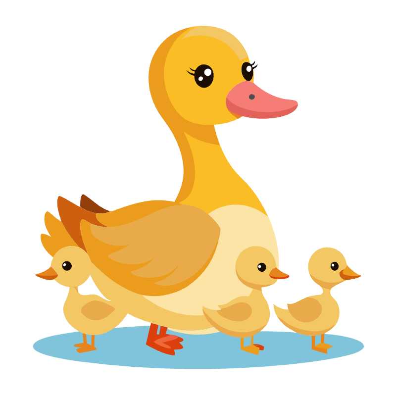 Charming Duck Family Vector Illustration Perfect for Web Graphics