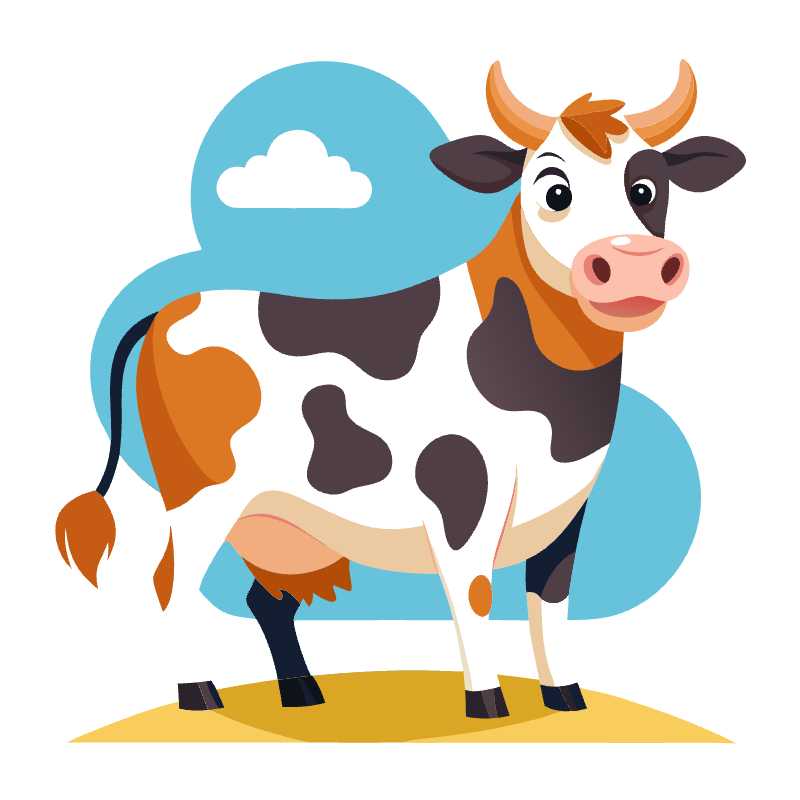 Cheerful Mooing Cow Vector Graphic Perfect for Farm Themed Designs