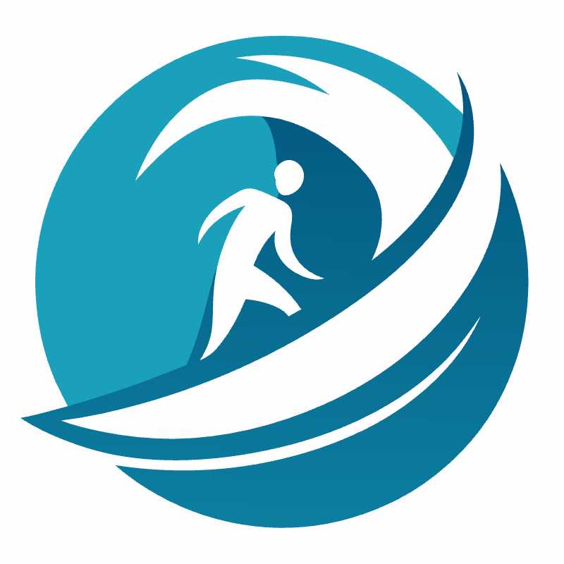 Craft the Perfect Wave with Our Editable Surfing Vector Logo for Travel Brands