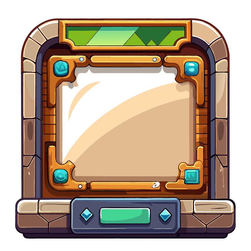 Customizable Game UI Window Vector for RPG and Adventure Games