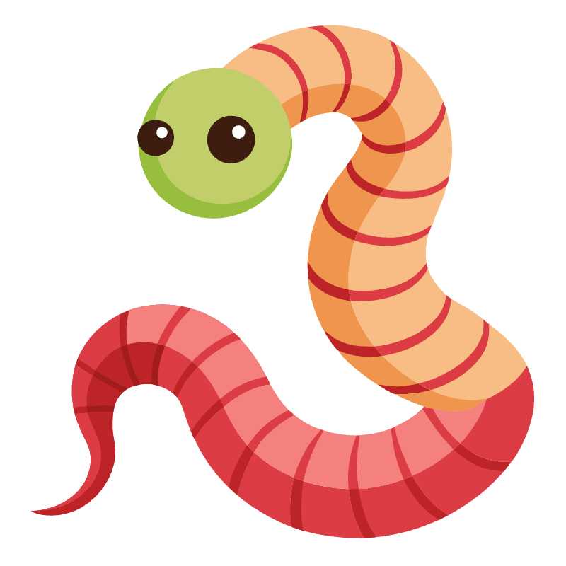 Cute Cartoon Worm Vector Graphic for Engaging Educational Content