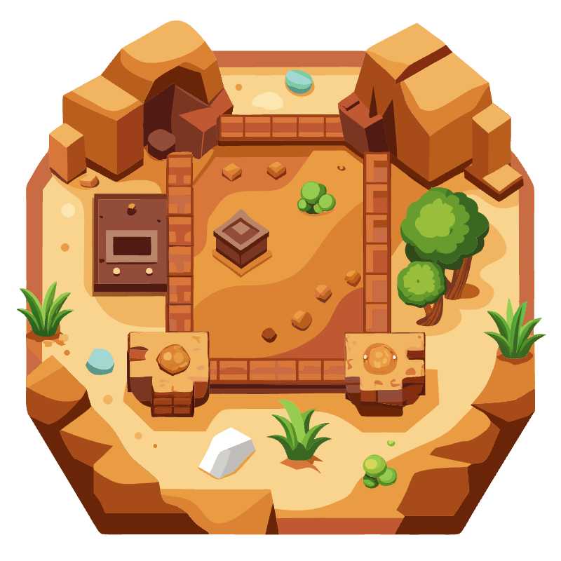 Desert Oasis Game Tile Asset for Engaging Top-Down RPG Worlds