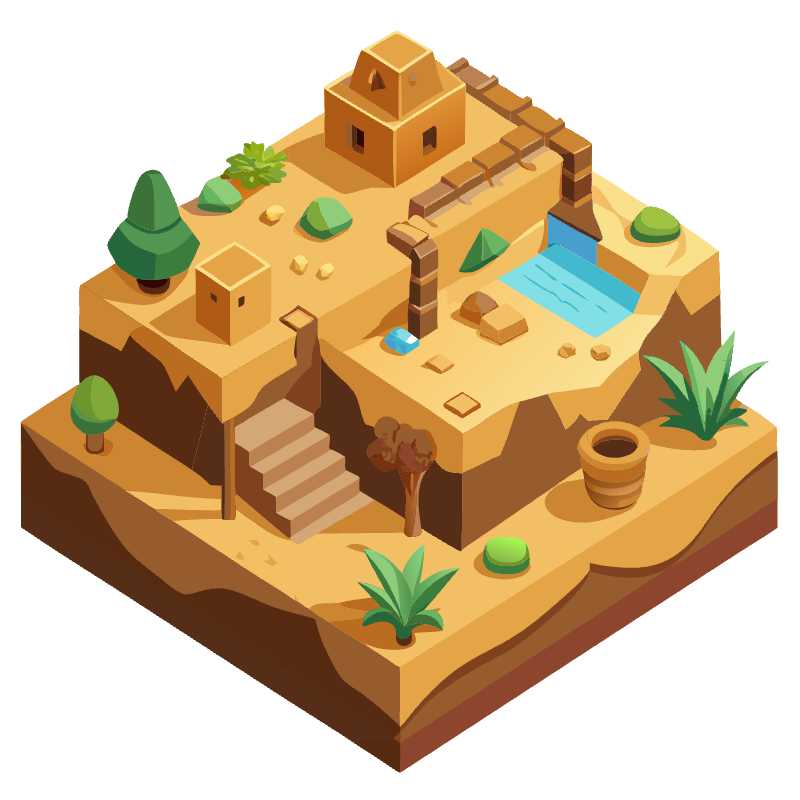 Desert Oasis Game Tile Vector for Immersive Gaming Experience