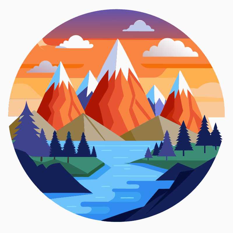 Downloadable Mountain Landscape Vector Icon for Engaging Visual Content