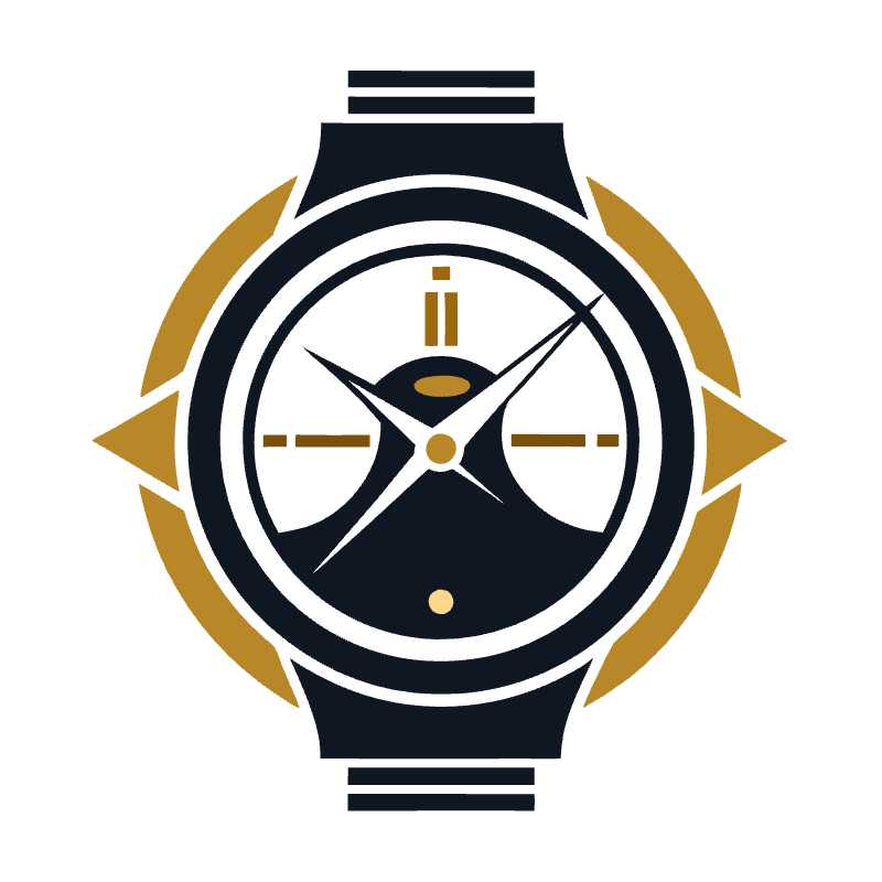 Elegant Timepiece Emblem for Upscale Branding and Graphic Design