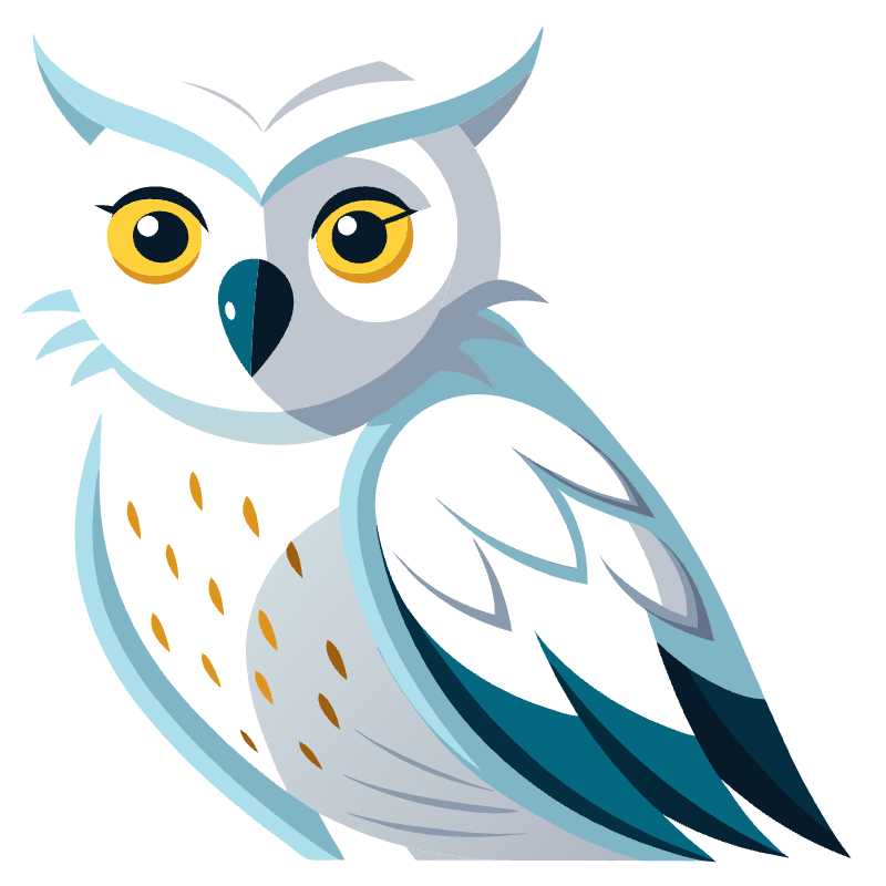 Elegant White Owl Vector Art for Creative Projects