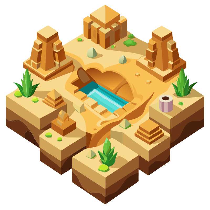 Elevate Your Game Design with Desert Oasis Vector Tiles for Seamless Gameplay