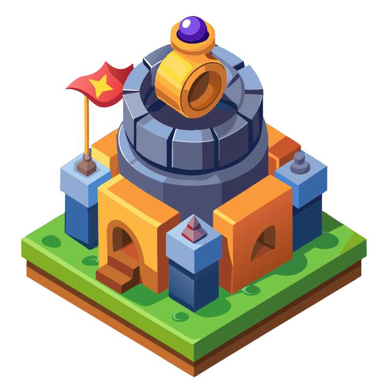 Elevate Your Game Design with Downloadable Tower Defense Cannon Vector Asset