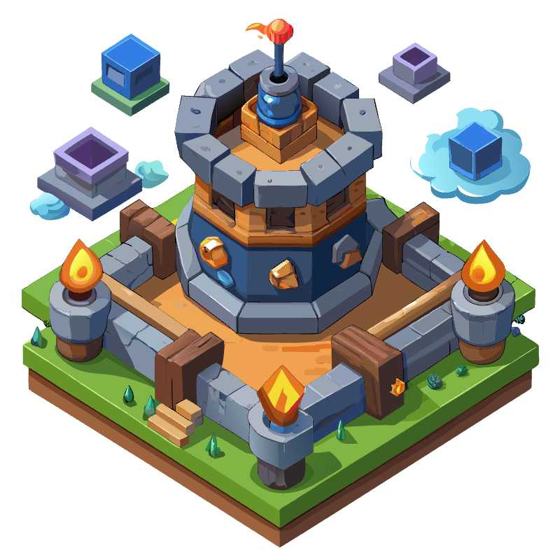 Elevate Your Game Design with Top-Down Tower Defense Vector Graphics