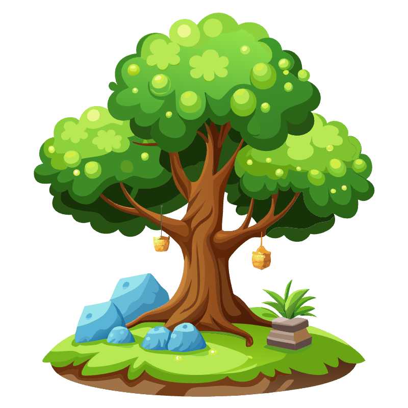 Elevate Your Game Design with Versatile 2D Tree Vector Graphics