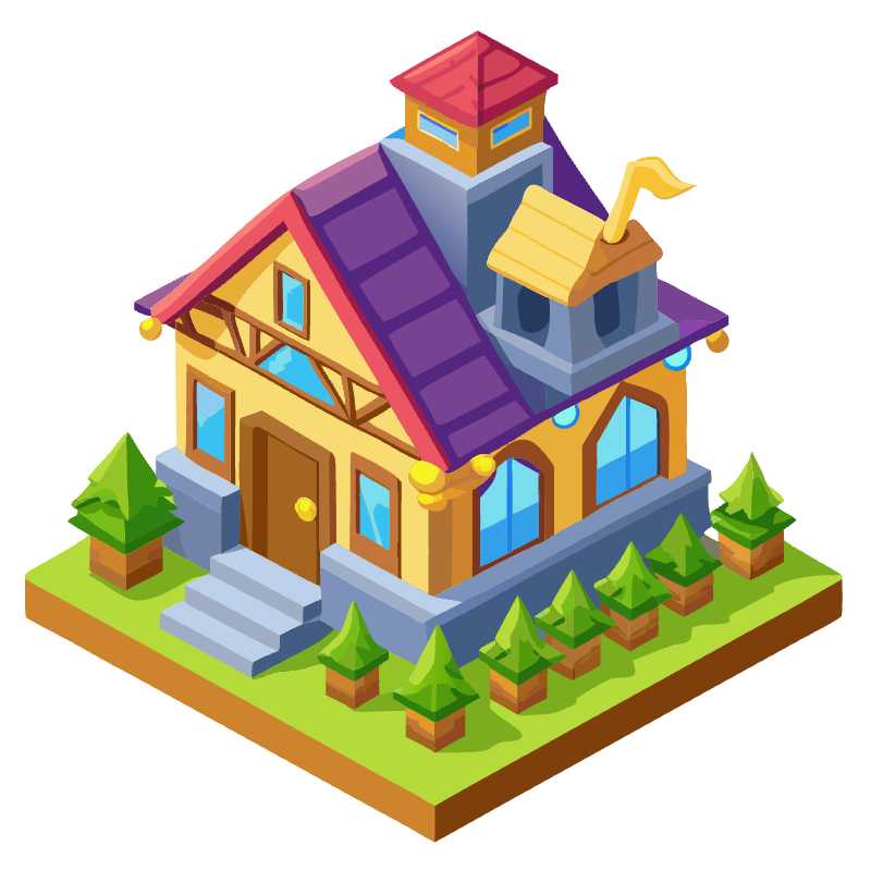 Elevate Your Gaming World with Customizable Vector House Graphics