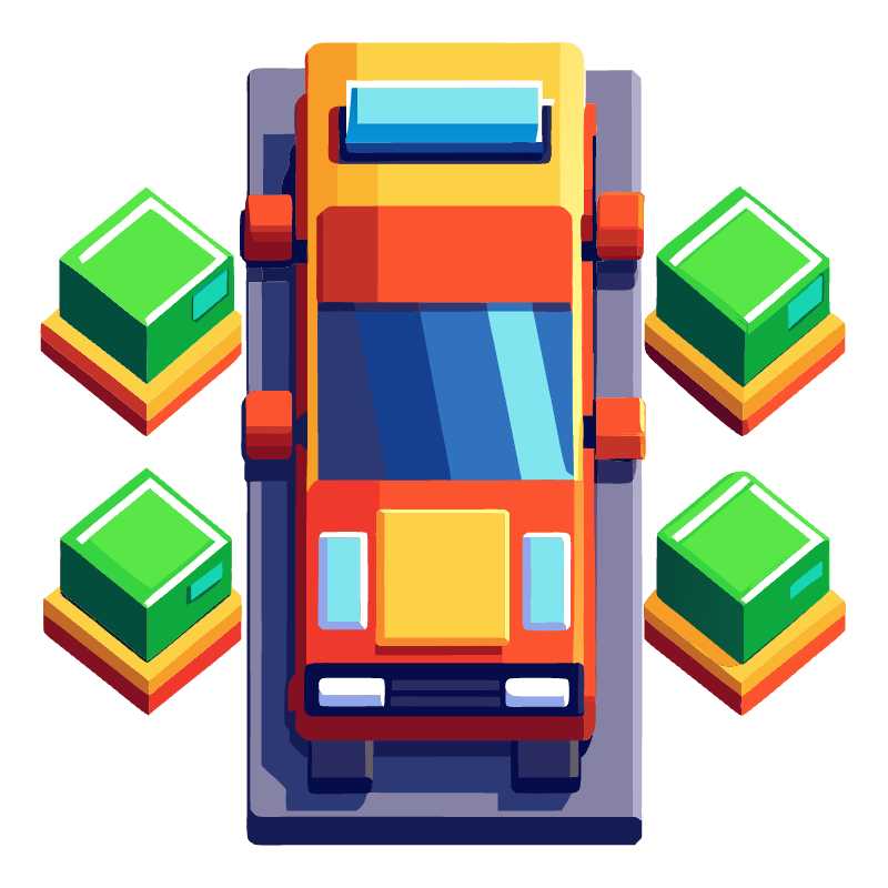 Elevate Your Mobile Game Design with a Top-Down Bus Vector Asset