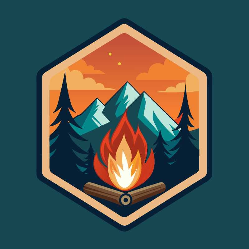 Elevate Your Travel Brand with the Ultimate Camp Fire Logo Vector