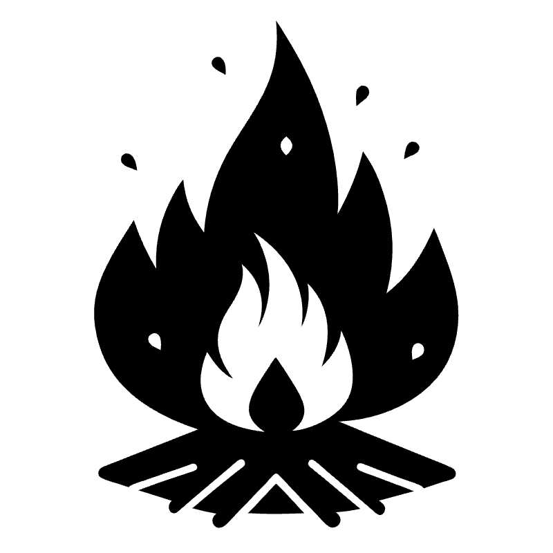 Embrace the Warmth of Adventure with Campfire Vector Icon for Your Travel Designs