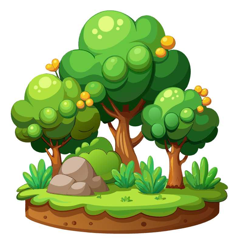 Enchant Your Game World with Customizable Cartoon Style 2D Bushes