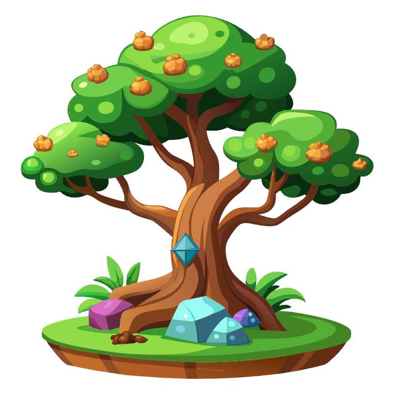 Enchanting 2D Tree Vector Icon Perfect for Game Developers